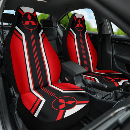 Red Mitsubishi Inspired Car Seat Covers Custom