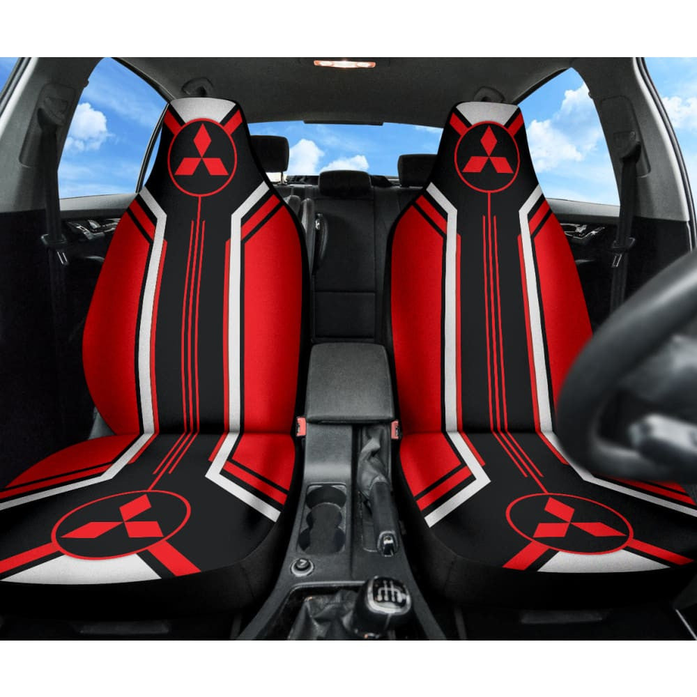 Red Mitsubishi Inspired Car Seat Covers Custom