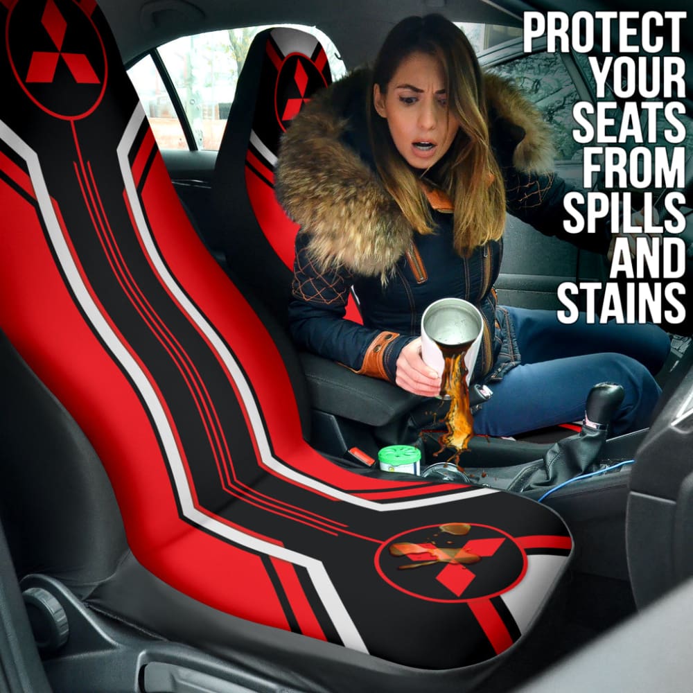Red Mitsubishi Inspired Car Seat Covers Custom