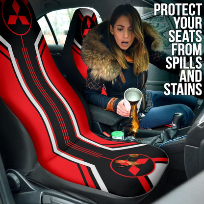 Red Mitsubishi Inspired Car Seat Covers Custom