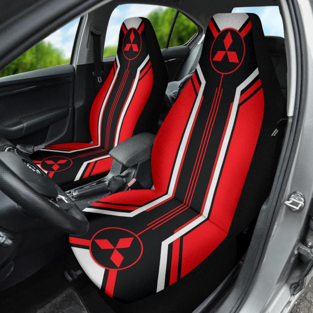 Red Mitsubishi Inspired Car Seat Covers Custom