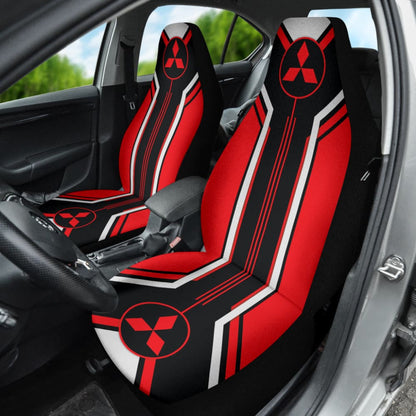 Red Mitsubishi Inspired Car Seat Covers Custom
