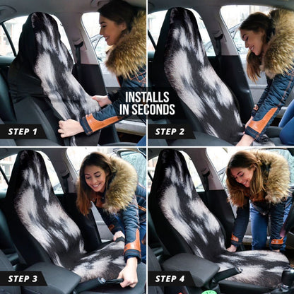 Amazing Best Gift Black And White Cowhide Print Car Seat Covers Custom