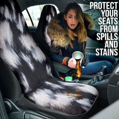 Amazing Best Gift Black And White Cowhide Print Car Seat Covers Custom
