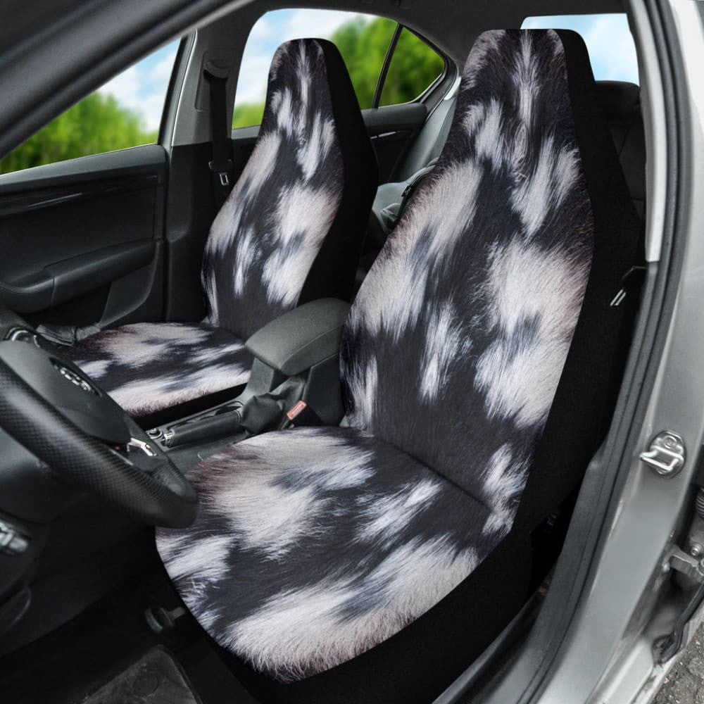 Amazing Best Gift Black And White Cowhide Print Car Seat Covers Custom