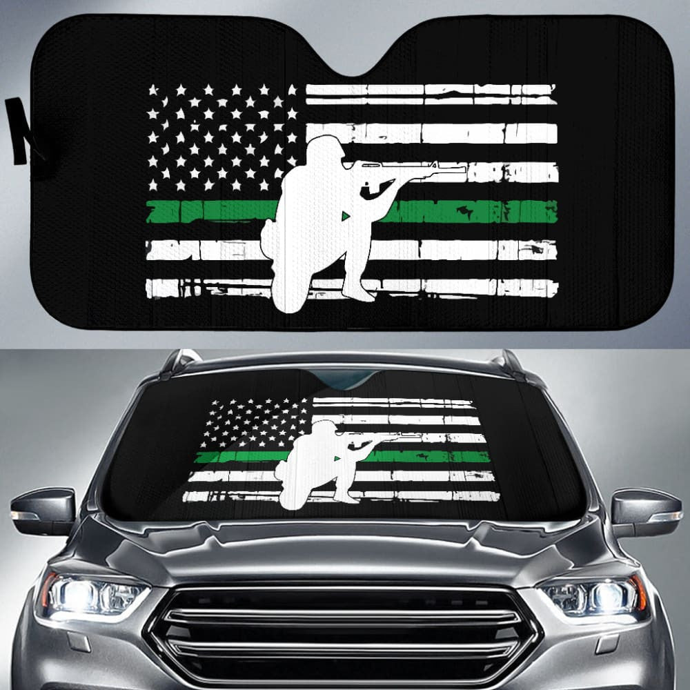 Thin Green Line American Flag Custom Car Accessories Car Auto Sun Shades