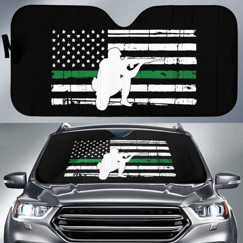 Thin Green Line American Flag Custom Car Accessories Car Auto Sun Shades