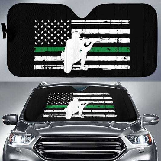 Thin Green Line American Flag Custom Car Accessories Car Auto Sun Shades