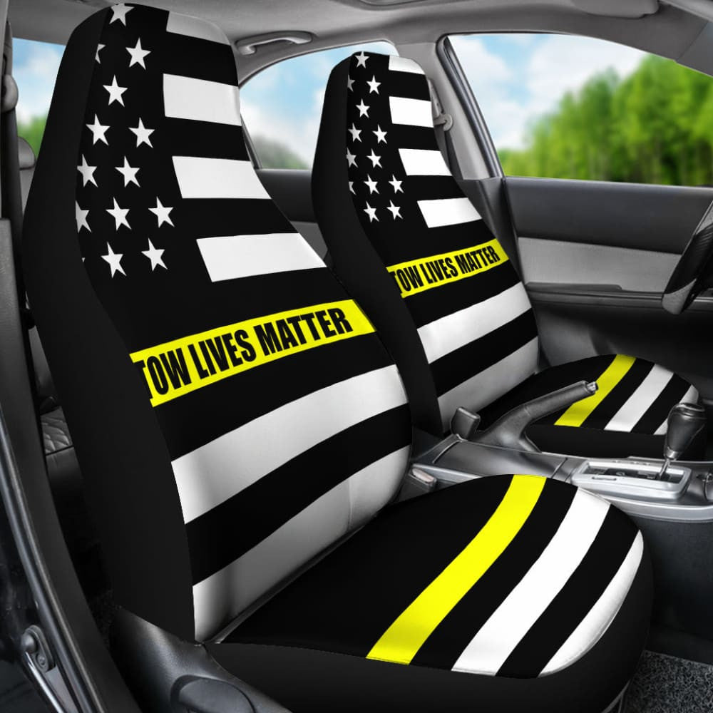 Tow Lives Matter Thin Yellow Line Car Seat Covers