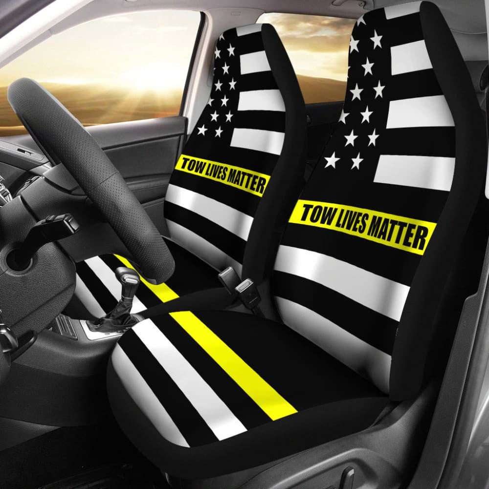 Tow Lives Matter Thin Yellow Line Car Seat Covers