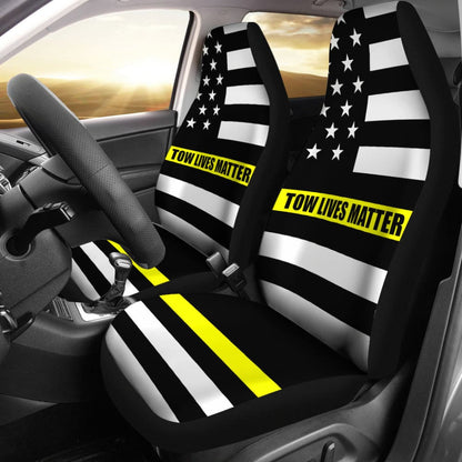 Tow Lives Matter Thin Yellow Line Car Seat Covers