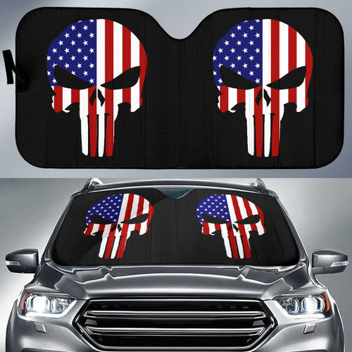 American Flag Punisher Black Car Auto Sun Shades