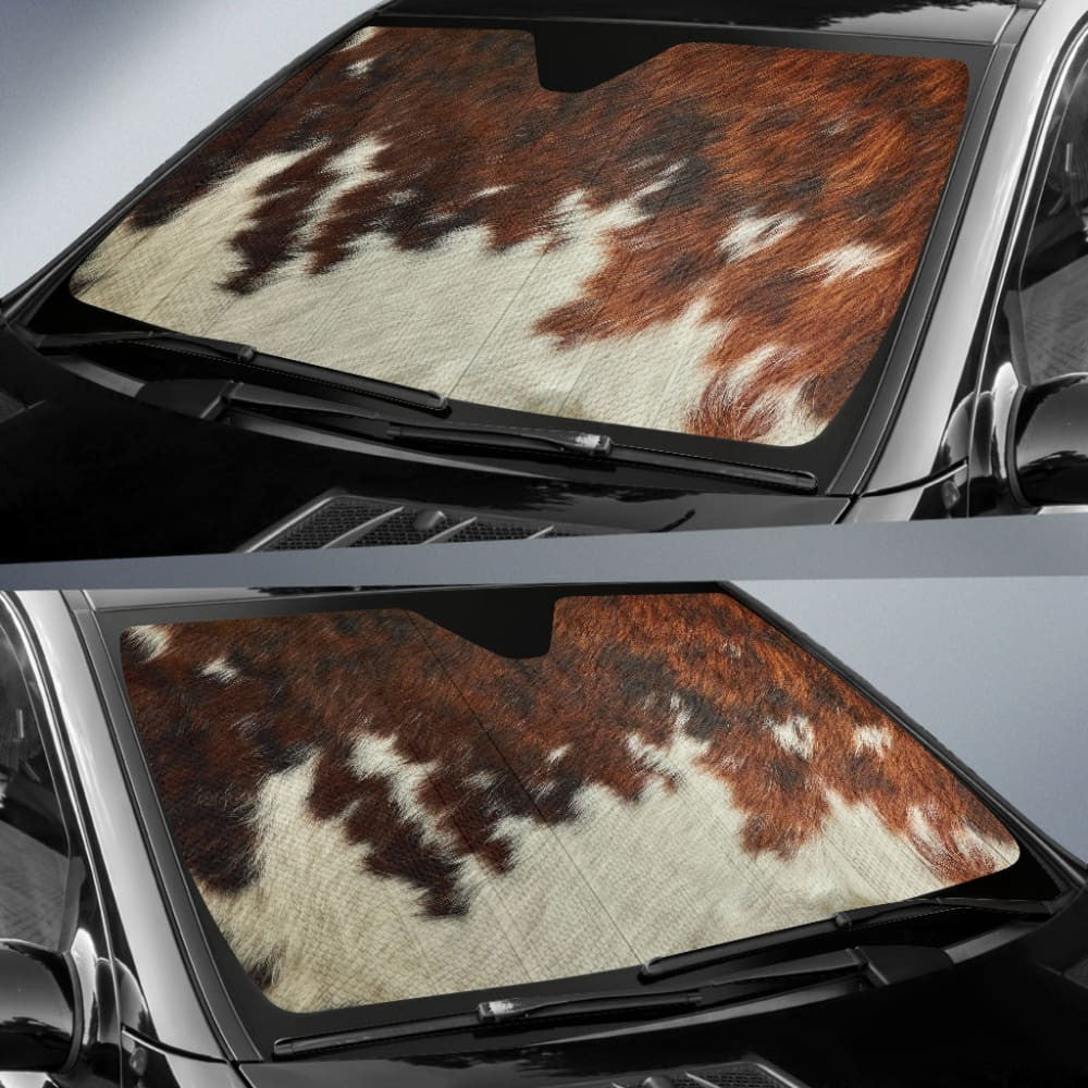 Amazing Best Gift Brown Cowhide Print Car Auto Sun Shades Custom
