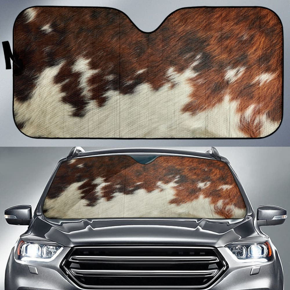 Amazing Best Gift Brown Cowhide Print Car Auto Sun Shades Custom