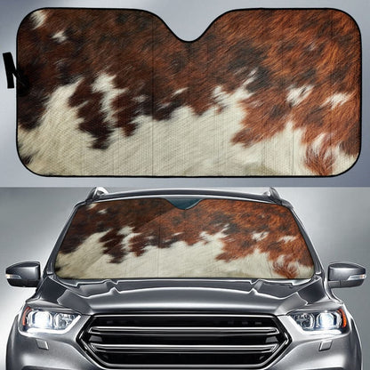 Amazing Best Gift Brown Cowhide Print Car Auto Sun Shades Custom