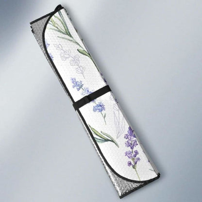 Hand Painting Watercolor Lavender Car Auto Sun Shades