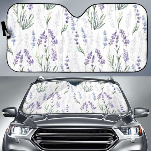 Hand Painting Watercolor Lavender Car Auto Sun Shades