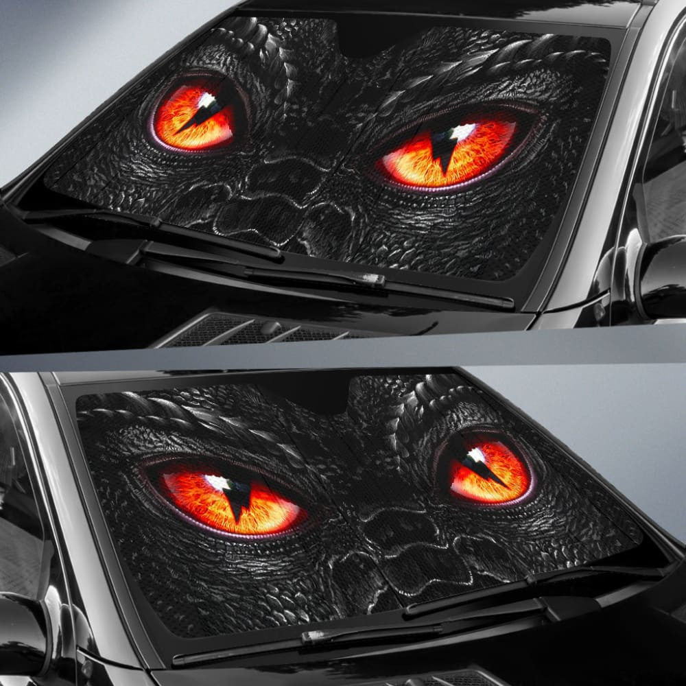 Red Dragon Eyes Car Auto Sun Shades Custom