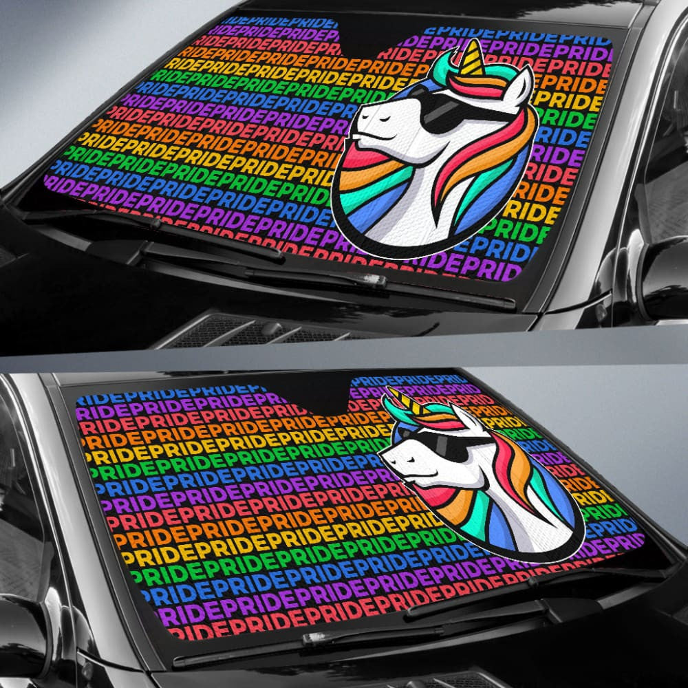 Amazing Pride LGBT Unicorn Car Auto Sun Shades