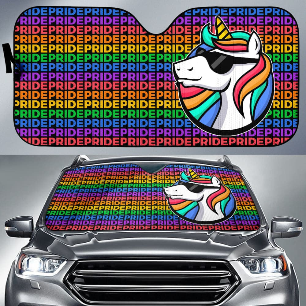 Amazing Pride LGBT Unicorn Car Auto Sun Shades