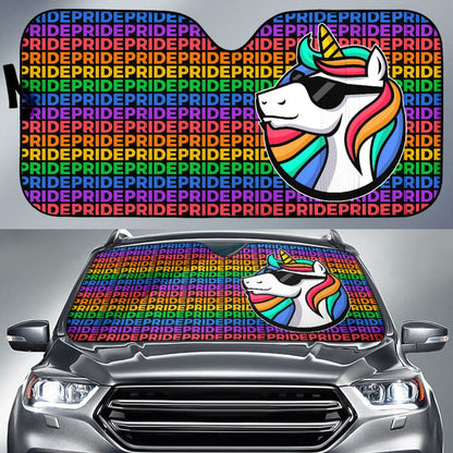 Amazing Pride LGBT Unicorn Car Auto Sun Shades