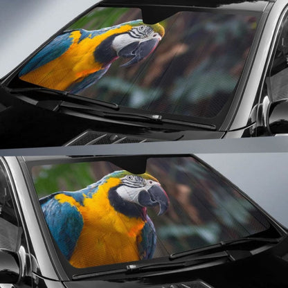 South American Parrot Blue And Yellow Macaw Car Sun Shade
