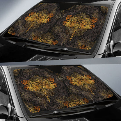Mandala Dragonfly Print Car Auto Sun Shades