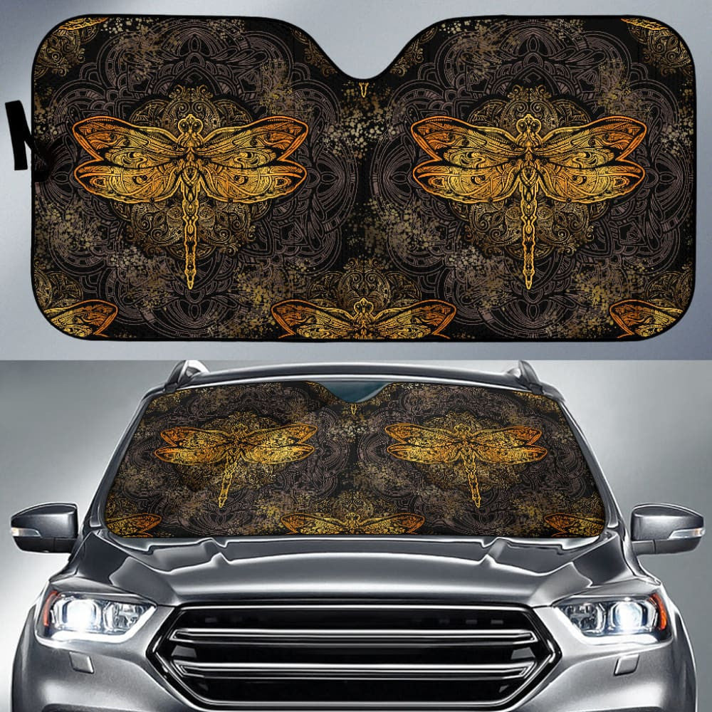 Mandala Dragonfly Print Car Auto Sun Shades