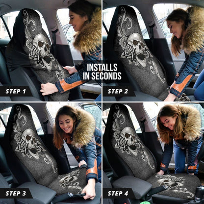 Amazing Gift Ideas Floral Skull Car Seat Covers Custom
