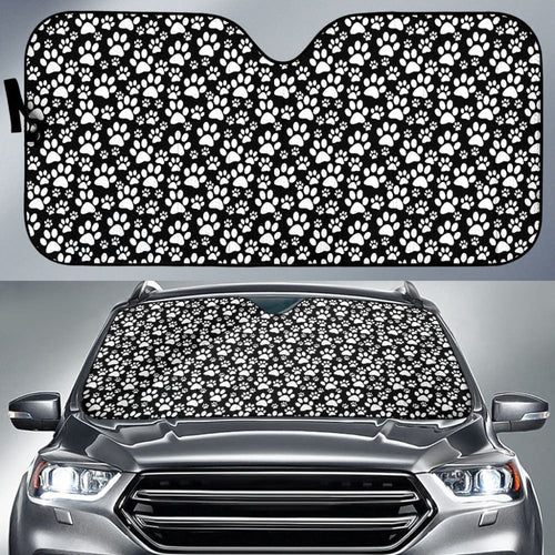 Black Themed Paw Print Car Auto Sun Shades