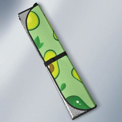Avocado Pattern Green Background Car Auto Sun Shades