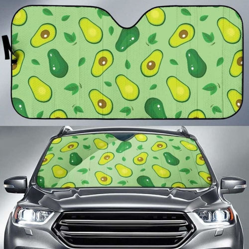 Avocado Pattern Green Background Car Auto Sun Shades