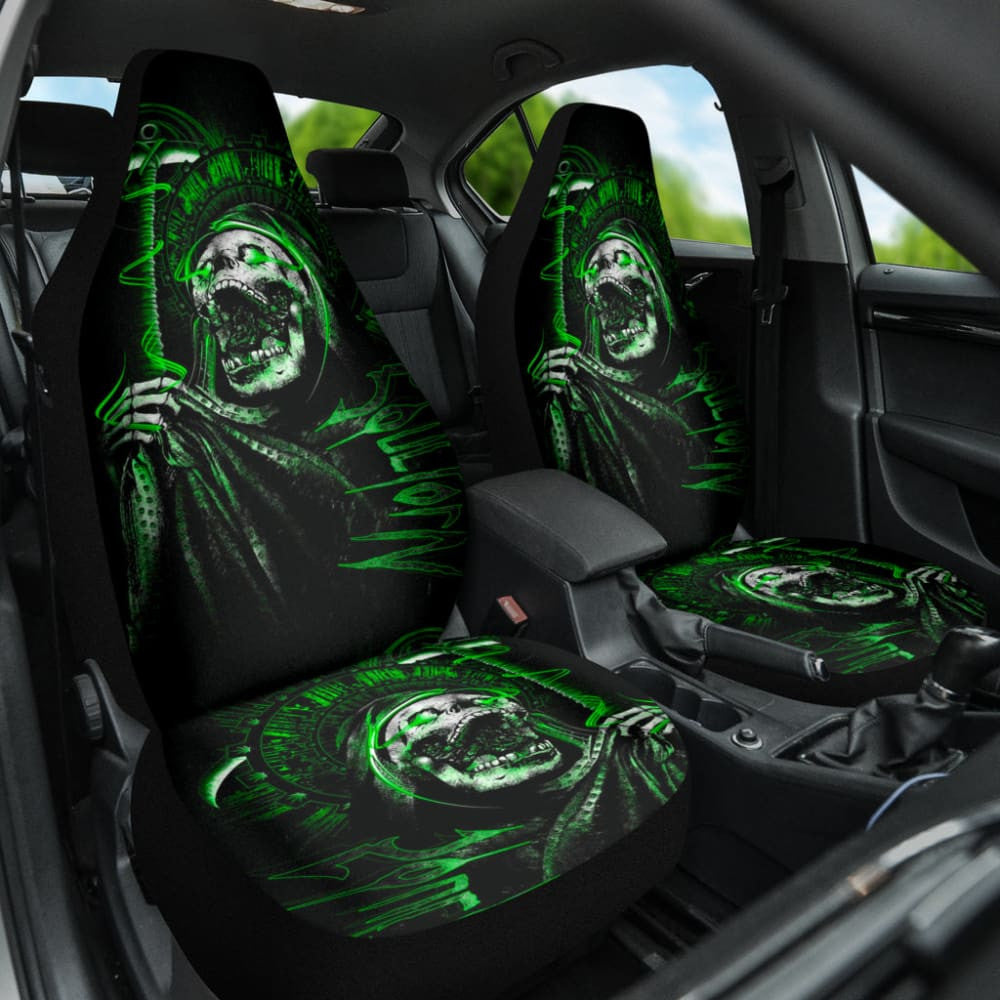Gothic Green Skull Car Seat Covers