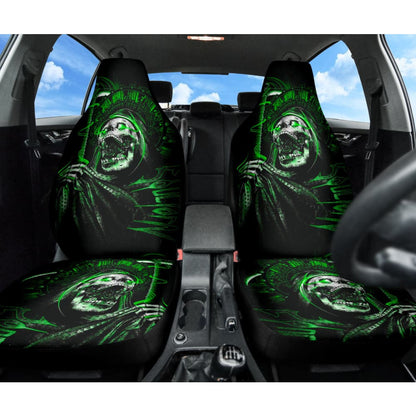 Gothic Green Skull Car Seat Covers