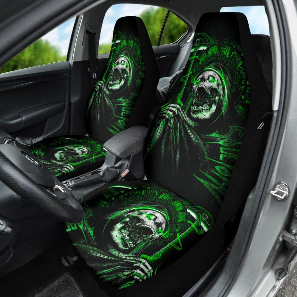 Gothic Green Skull Car Seat Covers
