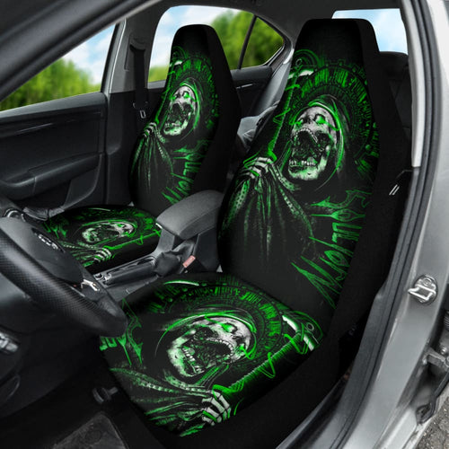 Gothic Green Skull Car Seat Covers
