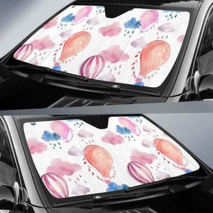 Watercolor Air Balloon Cloud Pattern Car Auto Sun Shades