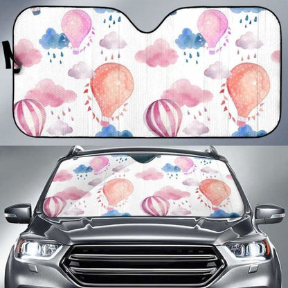 Watercolor Air Balloon Cloud Pattern Car Auto Sun Shades