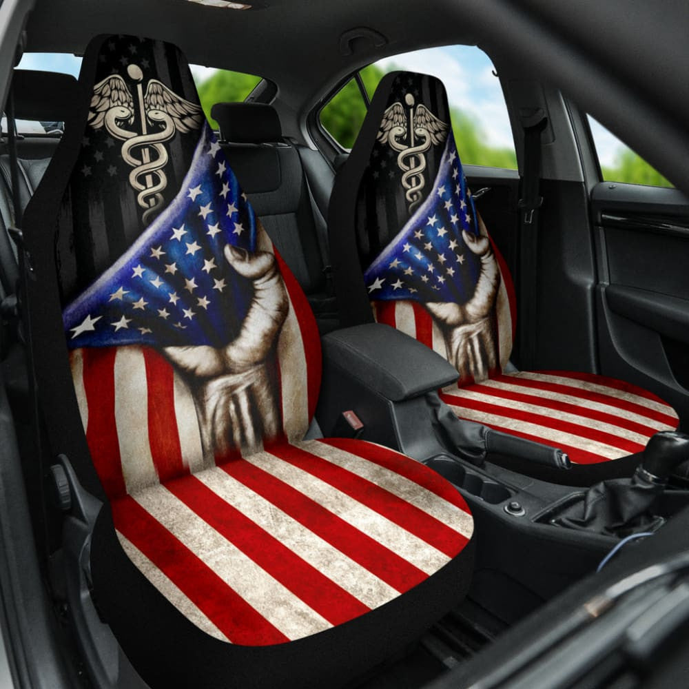 Amazing Patriot Nurse American Flag Car Seat Covers