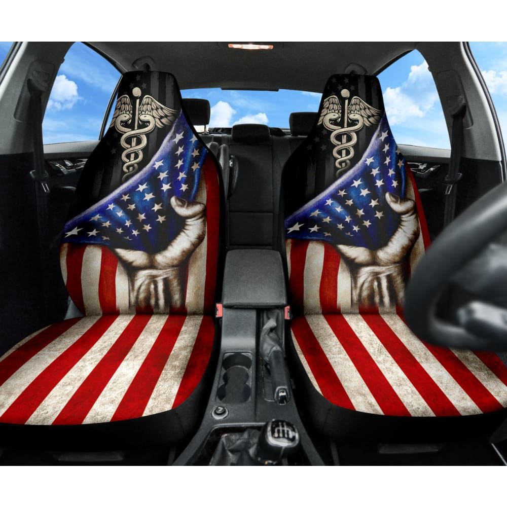 Amazing Patriot Nurse American Flag Car Seat Covers