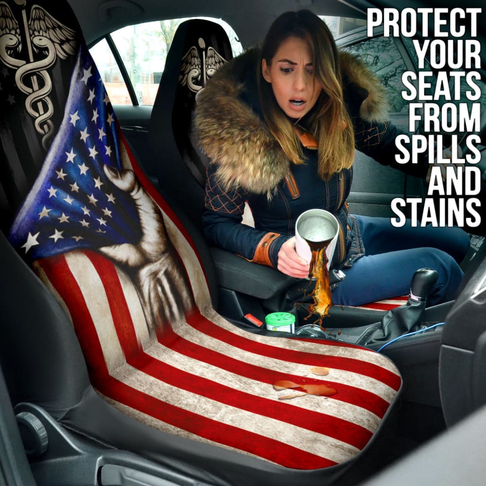 Amazing Patriot Nurse American Flag Car Seat Covers