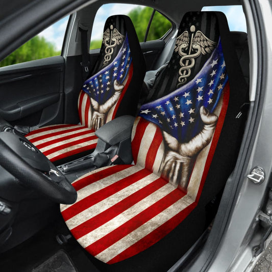 Amazing Patriot Nurse American Flag Car Seat Covers