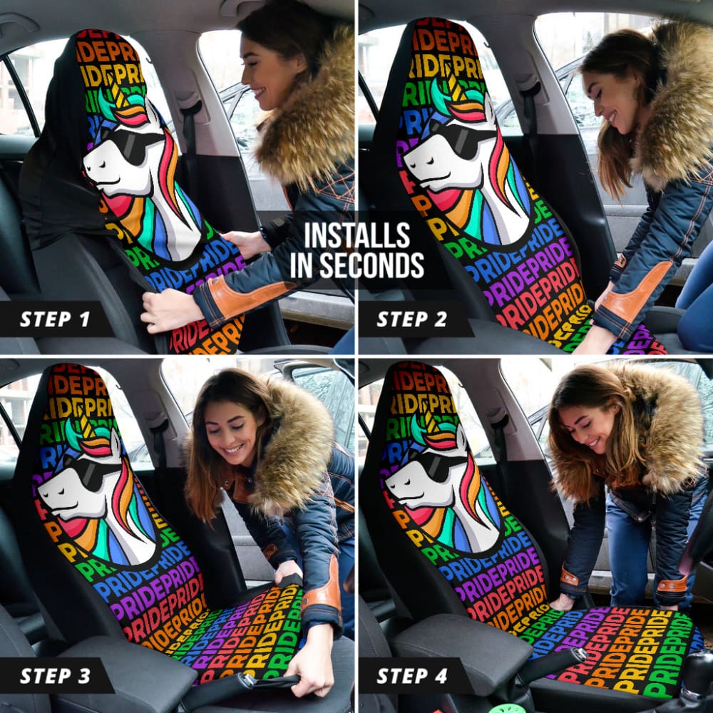 Amazing Pride LGBT Unicorn Car Seat Covers