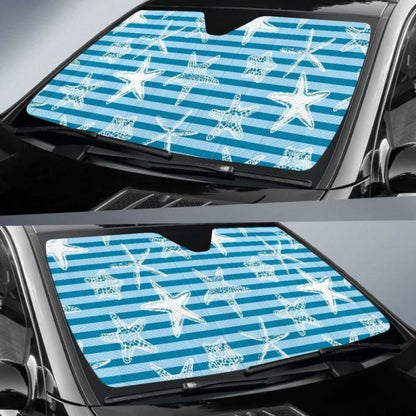 Starfish Blue Blackground Car Auto Sun Shades