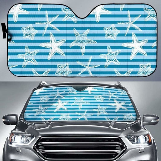Starfish Blue Blackground Car Auto Sun Shades
