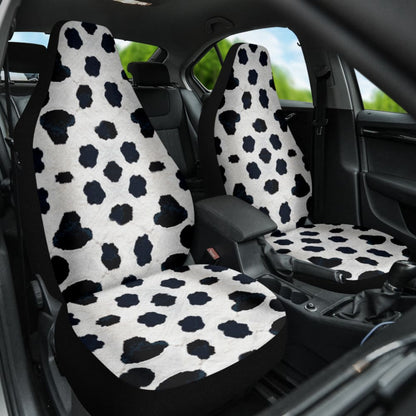 Amazing Best Gift Black And Blue Cowhide Print Car Seat Covers
