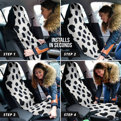 Amazing Best Gift Black And Blue Cowhide Print Car Seat Covers