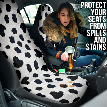 Amazing Best Gift Black And Blue Cowhide Print Car Seat Covers