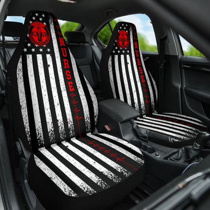 Nurse Custom American Flag Car Accessories Car Seat Covers