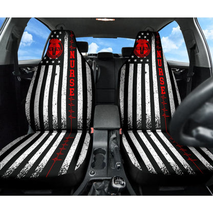 Nurse Custom American Flag Car Accessories Car Seat Covers